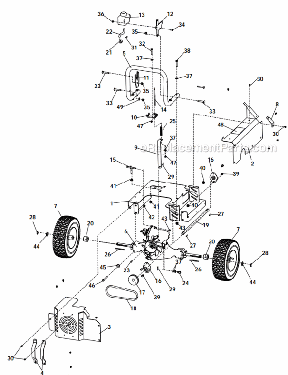 Main_Frame_Assembly Diagram and Parts List for 5612-12-01  Little Wonder Leaf Blower / Vacuum